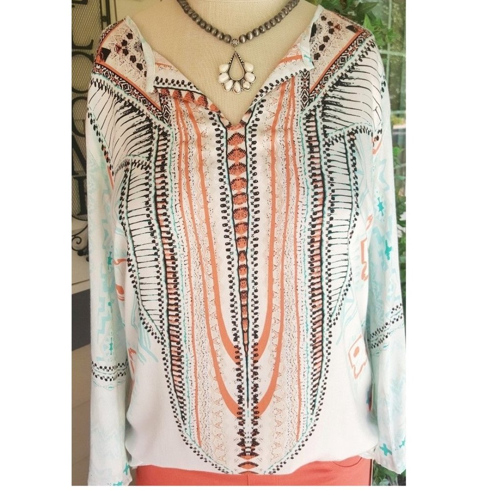 Tribal Aztec print top